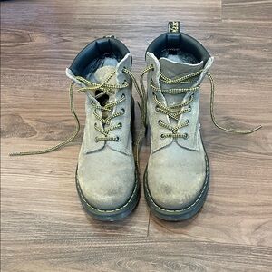 Dr. Martens Light Gray Suede Boots